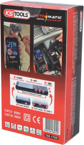 KS Tools Automatik Digital-Multimeter inkl. Prüfspitzen