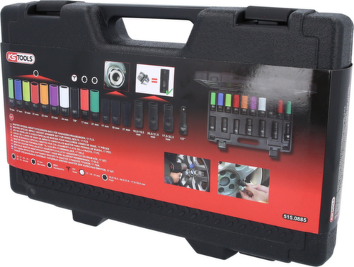KS Tools 1/2" MASTER Spezial-Kraft-Stecknuss-Satz für Radverschraubungen
