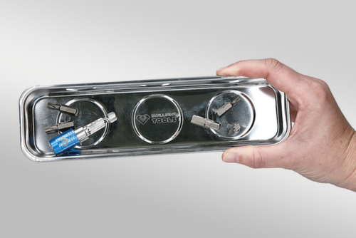 Brilliant Tools Magnetisches Tablett / Schale-Set aus Edelstahl 65 x 226 mm