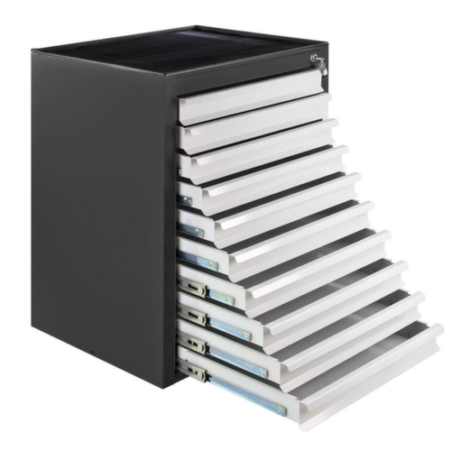 Schubladenschrank MAMMUT, 10 Schublade(n), RAL7016 Anthrazitgrau/RAL7035 Lichtgrau