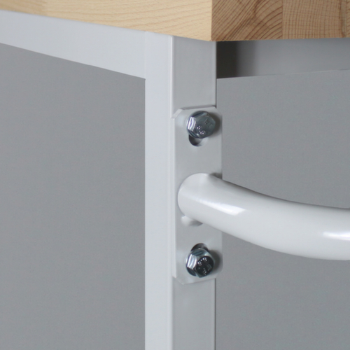 Fahrbare Werkbank, 4 Schubladen, 1 Ablageboden, RAL7035 Lichtgrau/RAL7016 Anthrazitgrau