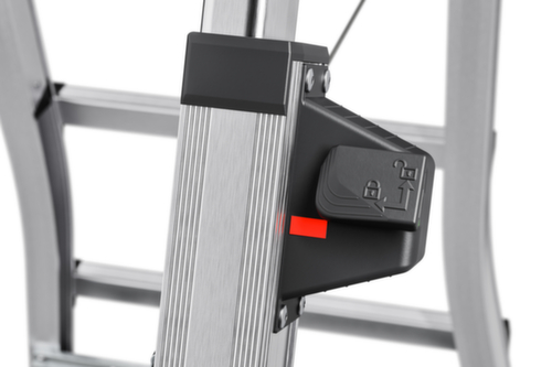 Hailo Teleskop-Stufen-Doppelleiter TopLine D100, 2 x 4 / 2 x 5 / 2 x 6 rutschsicher profilierte Sprossen und Stufen