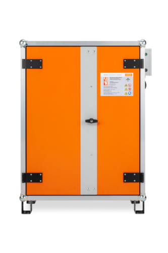 Explosionsgeschützter Lithium-Ionen-Ladeschrank PREMIUM 8/10 unterfahrbar, Höhe x Breite x Tiefe 1110 x 800 x 660 mm