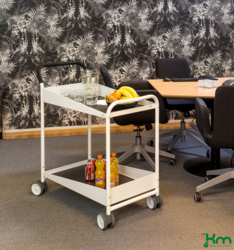 Kongamek Tischwagen Konga Design mit 2 Schiebebügeln 690x435 mm, Traglast 150 kg, 2 Etagen