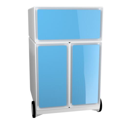 Paperflow Rollcontainer easyBox mit HR-Auszug, 1 Schublade(n), weiß/blau