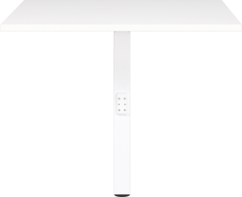 Eckiges Verkettungselement GW-MAILAND 7906 mit Stützfuß, Breite x Tiefe 800 x 800 mm, Platte weiß