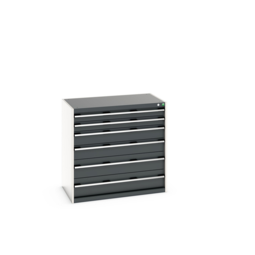 bott Schubladenschrank cubio Grundfläche 1050x650 mm, 6 Schublade(n), RAL7035 Lichtgrau/RAL7016 Anthrazitgrau