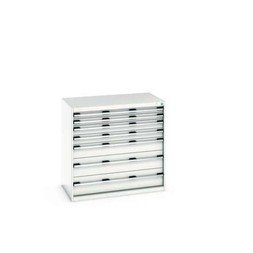 bott Schubladenschrank cubio Grundfläche 1050x650 mm, 7 Schublade(n), RAL7035 Lichtgrau/RAL7035 Lichtgrau