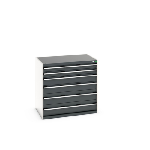 bott Schubladenschrank cubio Grundfläche 1050x750 mm, 6 Schublade(n), RAL7035 Lichtgrau/RAL7016 Anthrazitgrau