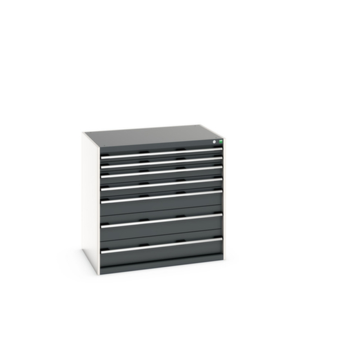 bott Schubladenschrank cubio Grundfläche 1050x750 mm, 7 Schublade(n), RAL7035 Lichtgrau/RAL7016 Anthrazitgrau