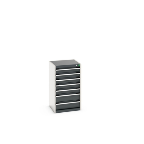 bott Schubladenschrank cubio Grundfläche 525x525 mm, 7 Schublade(n), RAL7035 Lichtgrau/RAL7016 Anthrazitgrau
