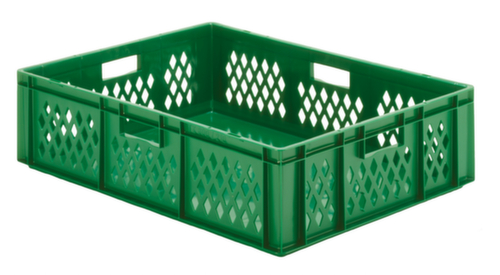 Euronorm-Stapelbehälter Wände durchbrochen, grün, Inhalt 78 l