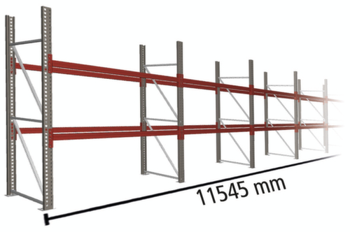 META Palettenregal MULTIPAL für 36 Paletten, 11545 mm breit, 3 Lagerebenen