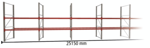 META Palettenregal MULTIPAL für 81 Paletten, 25150 mm breit, 3 Lagerebenen