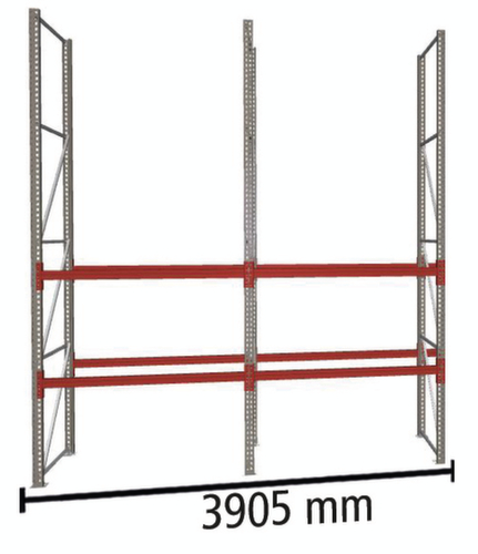 META Palettenregal MULTIPAL für 12 Paletten, 3905 mm breit, 3 Lagerebenen