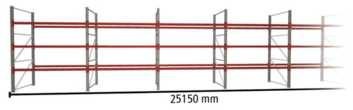 META Palettenregal MULTIPAL für 108 Paletten, 25150 mm breit, 4 Lagerebenen