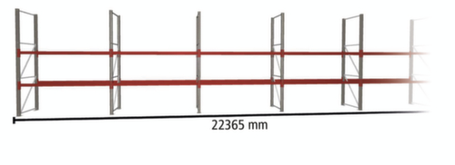 META Palettenregal MULTIPAL für 48 Paletten, 22365 mm breit, 3 Lagerebenen