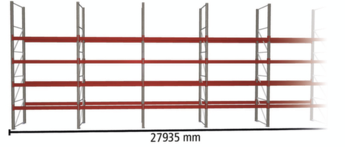 META Palettenregal MULTIPAL für 100 Paletten, 27935 mm breit, 5 Lagerebenen