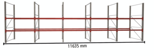 META Palettenregal MULTIPAL für 20 Paletten, 11635 mm breit, 2 Lagerebenen
