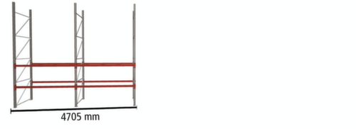 META Palettenregal MULTIPAL für 12 Paletten, 4705 mm breit, 3 Lagerebenen