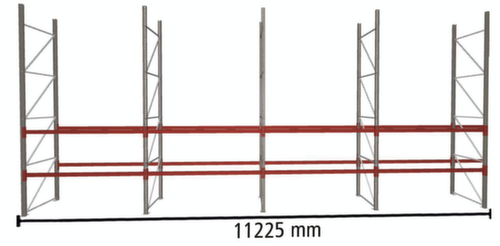 META Palettenregal MULTIPAL für 24 Paletten, 11225 mm breit, 3 Lagerebenen