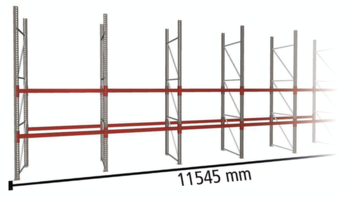 META Palettenregal MULTIPAL für 54 Paletten, 11545 mm breit, 3 Lagerebenen