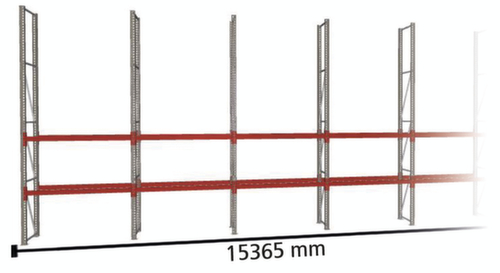 META Palettenregal MULTIPAL für 32 Paletten, 15365 mm breit, 4 Lagerebenen