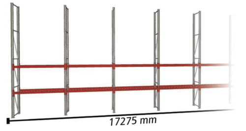 META Palettenregal MULTIPAL für 36 Paletten, 17275 mm breit, 4 Lagerebenen