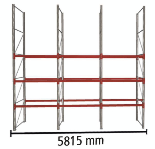 META Palettenregal MULTIPAL für 12 Paletten, 5815 mm breit, 4 Lagerebenen