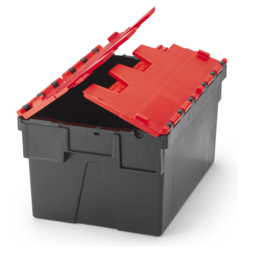 Mehrweg-Box mit rotem Deckel 600 x 400 x 310 mm