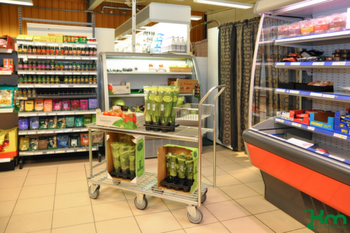 Kongamek Schiebebügelwagen mit 2 Etagen, Traglast 400 kg, Ladefläche 1080 x 415 mm