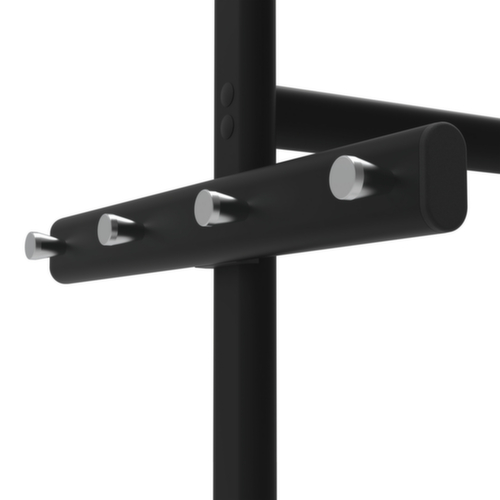 MAUL Garderobenständer MAULsalsa, mit 8/2 Haken, RAL9004 Signalschwarz