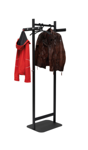 MAUL Garderobenständer MAULsalsa, mit 8/2 Haken, RAL9004 Signalschwarz