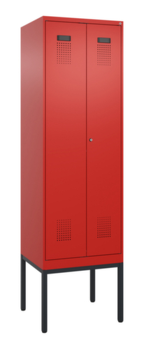 C+P Schwarz-Weiß-Spind Evolo PLUS mit Doppelabteil, Abteilbreite 300 mm