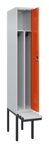 C+P Schwarz-Weiß-Spind Evolo PLUS mit Sitzbank, Abteilbreite 300 mm