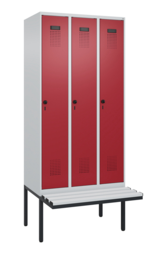 C+P Schwarz-Weiß-Spind Evolo PLUS mit Sitzbank, Abteilbreite 300 mm