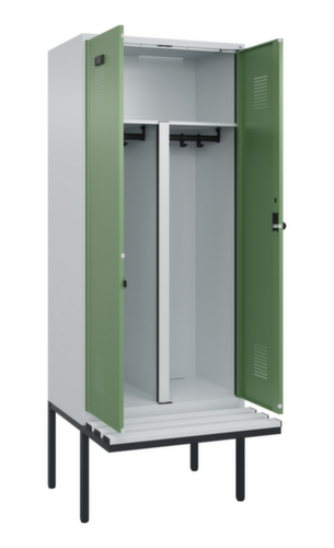 C+P PSA-Spind Evolo PLUS für Schwarz-Weiß-Trennung mit Sitzbank, Abteilbreite 400 mm