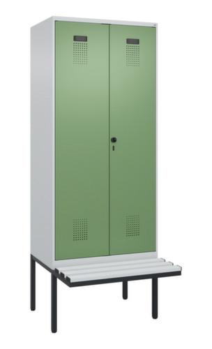 C+P PSA-Spind Evolo PLUS für Schwarz-Weiß-Trennung mit Sitzbank, Abteilbreite 400 mm