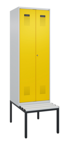 C+P PSA-Spind Evolo PLUS für Schwarz-Weiß-Trennung mit Sitzbank, Abteilbreite 300 mm