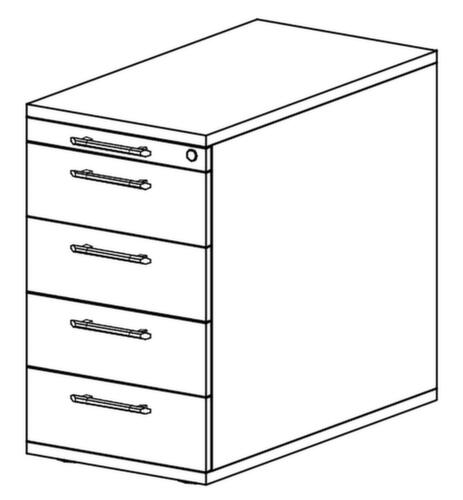 Standcontainer Up and Down, 4 Schublade(n), Eiche/Eiche
