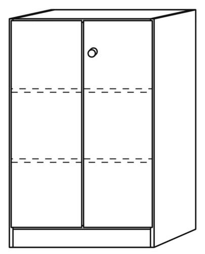 Flügeltürenschrank Up and Down, 3 Ordnerhöhen, Buche/Buche