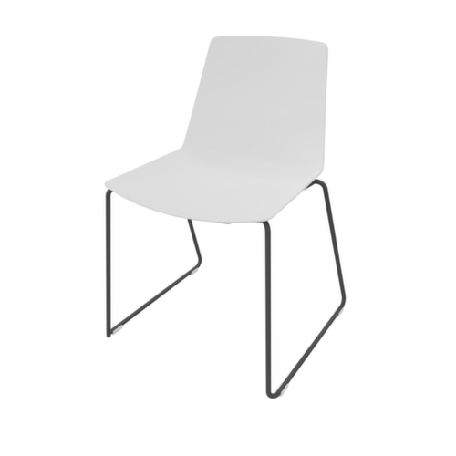 Quadrifoglio Besucherstuhl Clue, Sitz weiß, Kufengestell