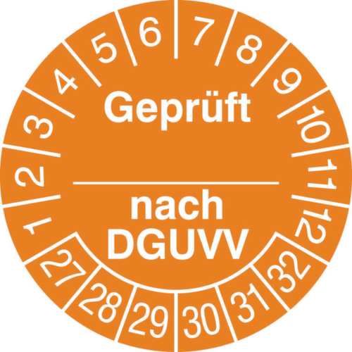 Prüfplakette mit Jahresfarbe