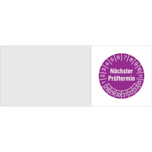 Prüfplakette mit Jahresfarbe