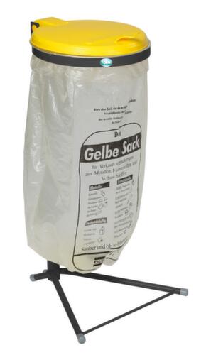 VAR Fahrbarer Müllsackständer, für 120-Liter-Säcke, kieselgrau, Deckel gelb