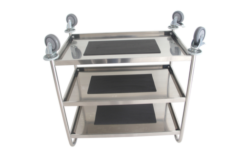 UDOBÄR Edelstahl-Servierwagen, Traglast 150 kg, 3 Etagen
