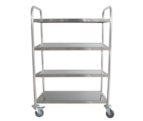 UDOBÄR Edelstahl-Servierwagen, Traglast 200 kg, 4 Etagen