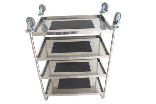 UDOBÄR Edelstahl-Servierwagen, Traglast 200 kg, 4 Etagen