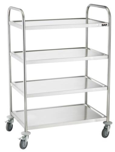 UDOBÄR Edelstahl-Servierwagen, Traglast 200 kg, 4 Etagen