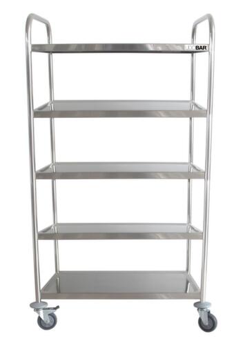 UDOBÄR Edelstahl-Servierwagen, Traglast 250 kg, 5 Etagen